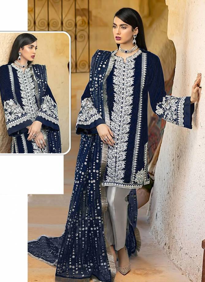 Pakistani 7113 Fancy Latest Designer Wedding Wear Heavy Fox Georgette Embroidery With Sequence With Back Side Work Pakistani Salwar Suit Collection